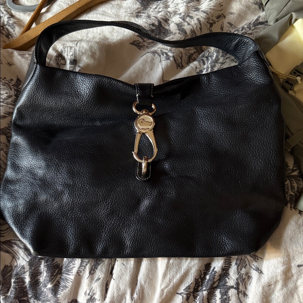 Dooney & Bourke Black Pebbled Leather Hobo